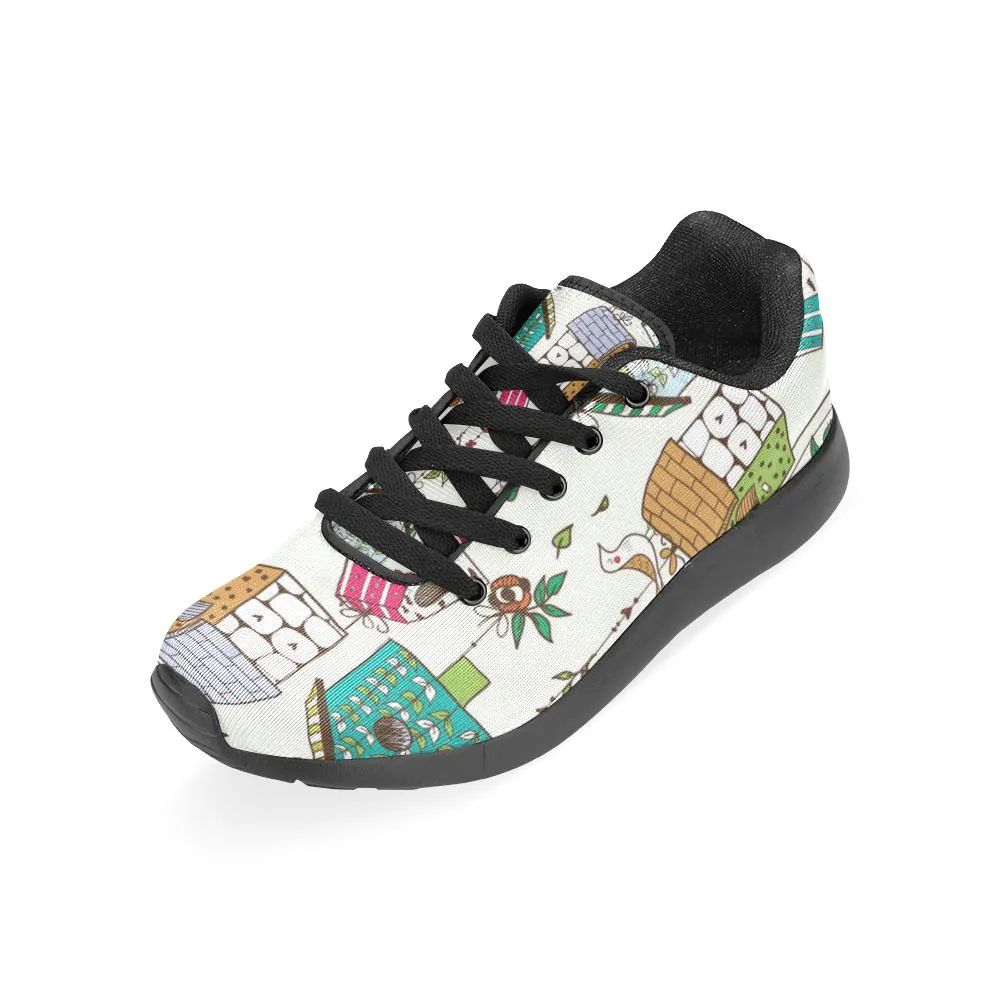 Zenzzle Doodle nesting birds boxes print on Women's Running shoes Casual Lightweight Athletic Sneakers US size 6-15