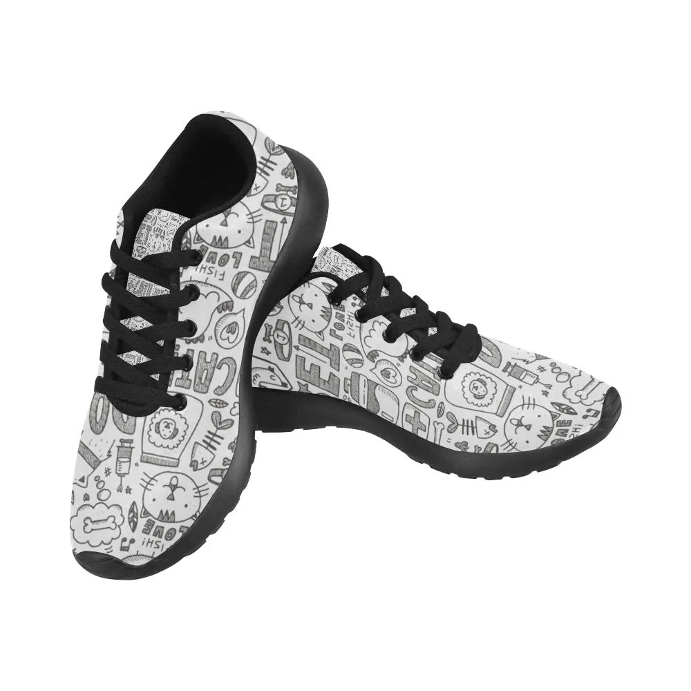 Zenzzle doodle pet design print on Women's Running shoes Casual Lightweight Athletic Sneakers US size 6-15
