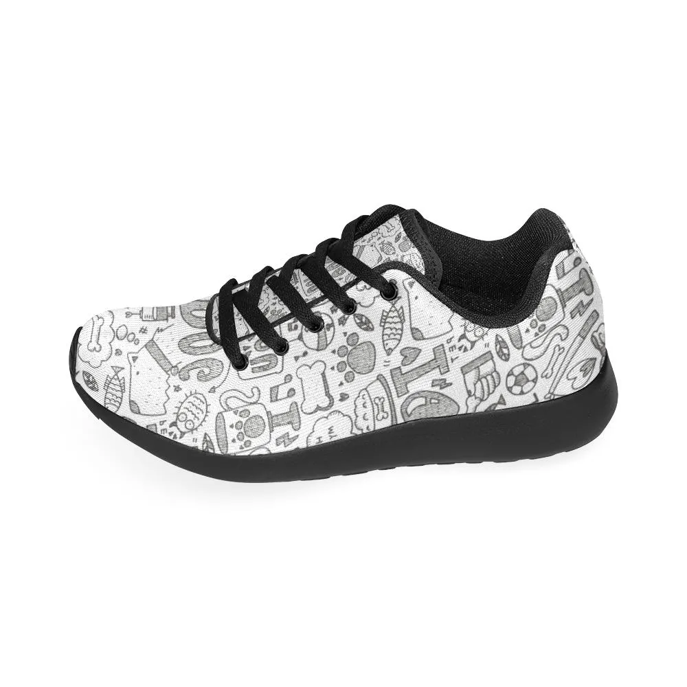 Zenzzle doodle pet design print on Women's Running shoes Casual Lightweight Athletic Sneakers US size 6-15