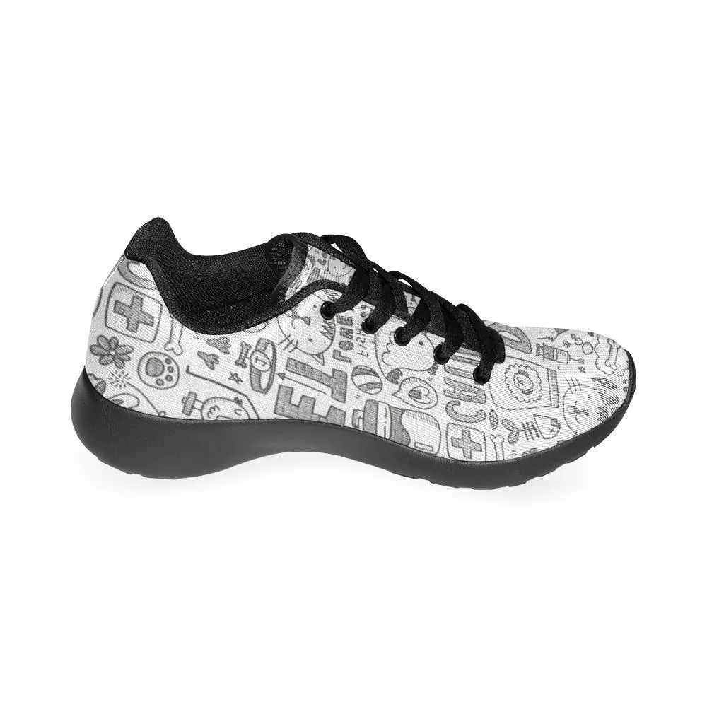 Zenzzle doodle pet design print on Women's Running shoes Casual Lightweight Athletic Sneakers US size 6-15