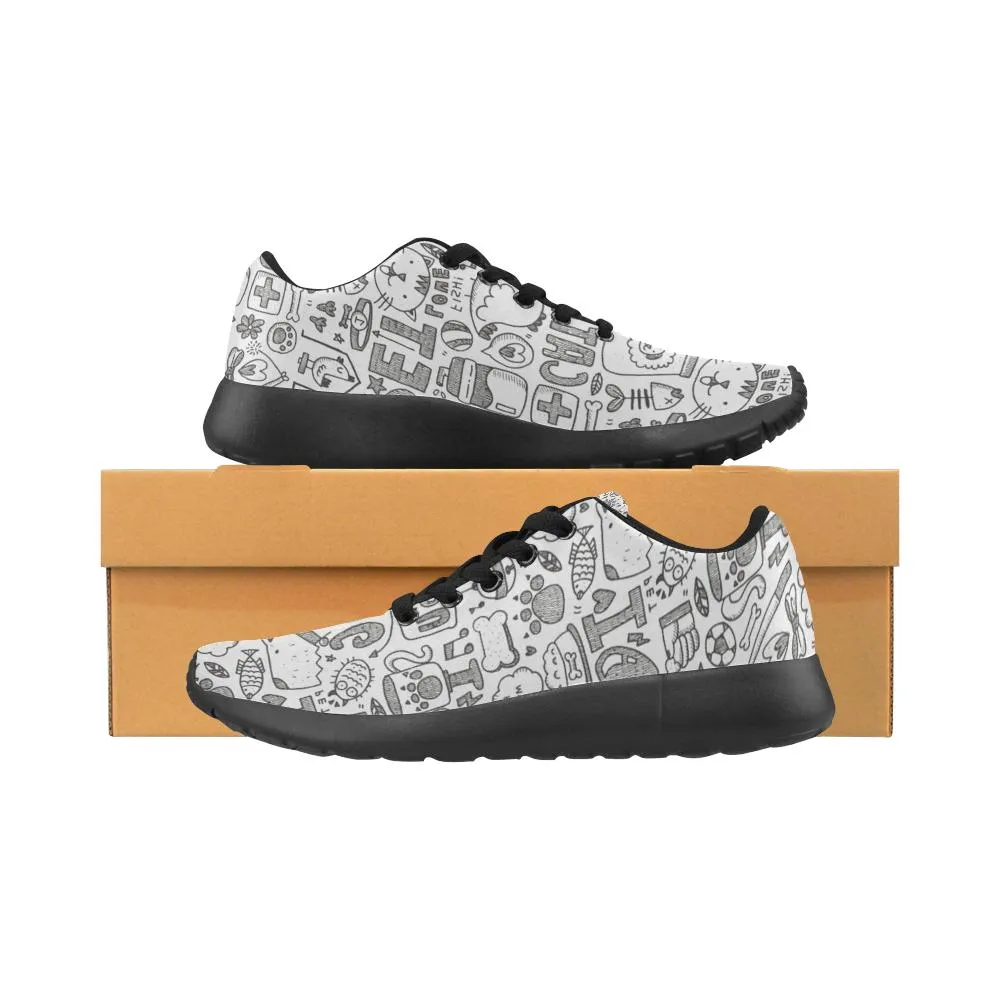 Zenzzle doodle pet design print on Women's Running shoes Casual Lightweight Athletic Sneakers US size 6-15