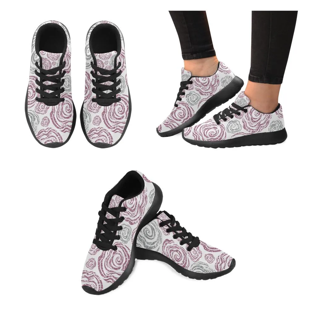 Zenzzle pink rose pattern Women's Running shoes Casual Lightweight Athletic Sneakers US size 6-15