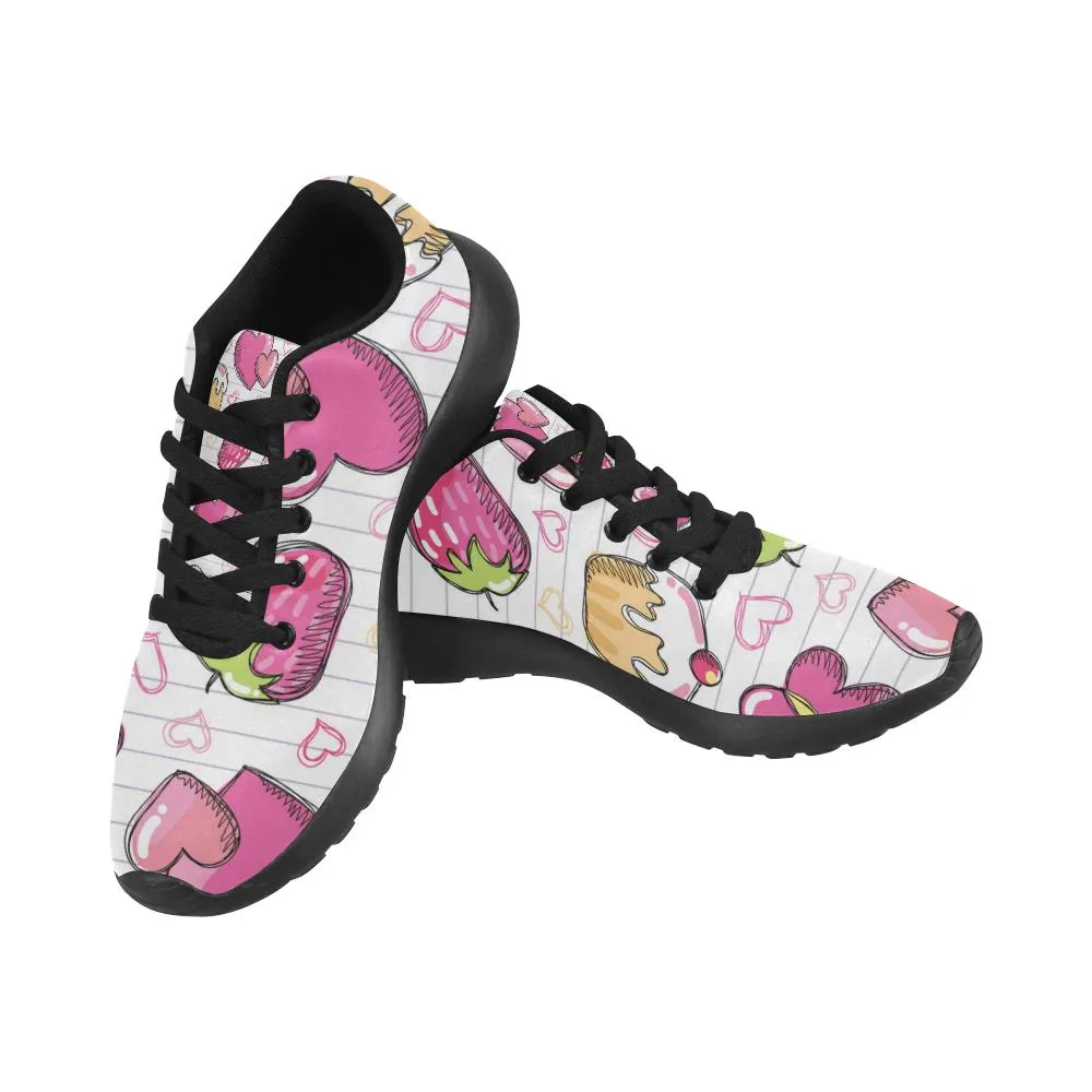 Zenzzle Pink Strawberry cake Women's Running shoes Casual Lightweight Athletic Sneakers US size 6-15