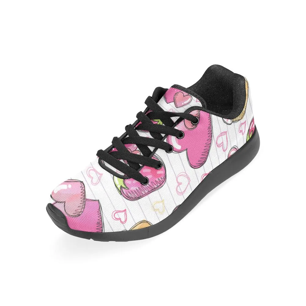 Zenzzle Pink Strawberry cake Women's Running shoes Casual Lightweight Athletic Sneakers US size 6-15