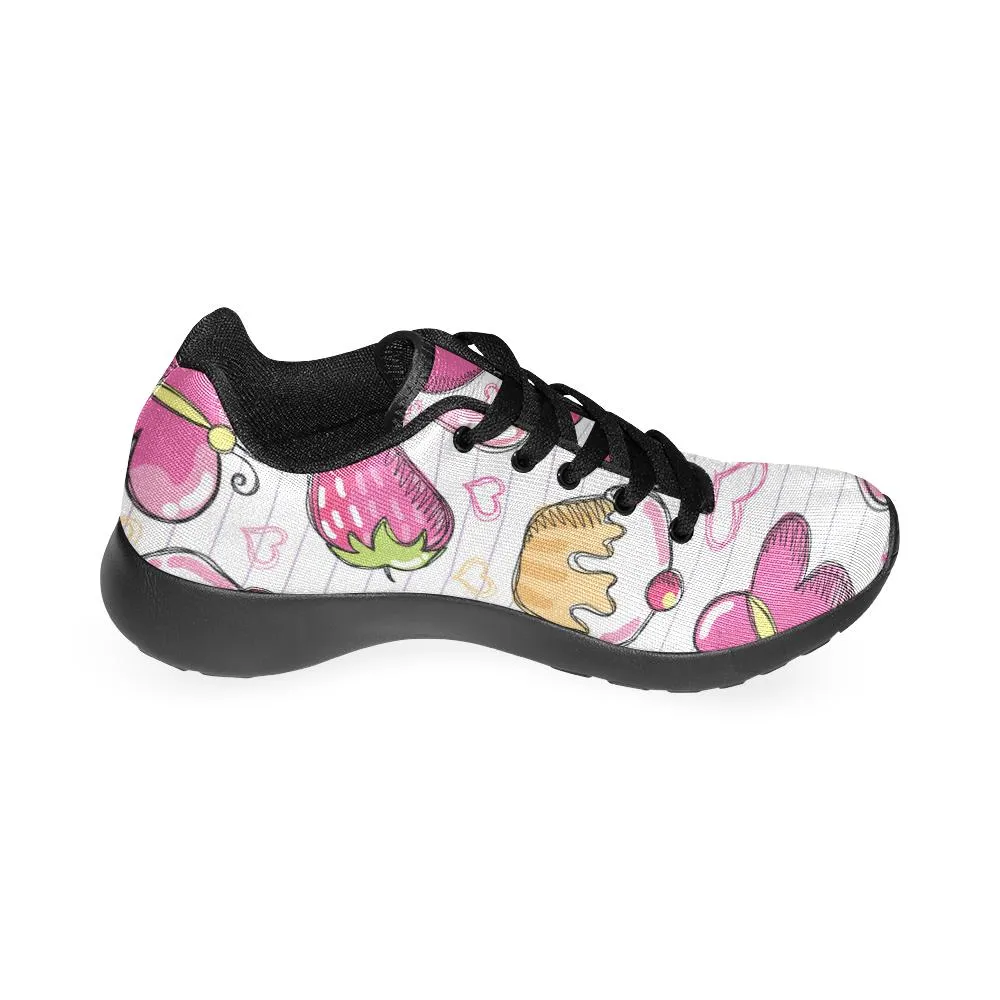 Zenzzle Pink Strawberry cake Women's Running shoes Casual Lightweight Athletic Sneakers US size 6-15