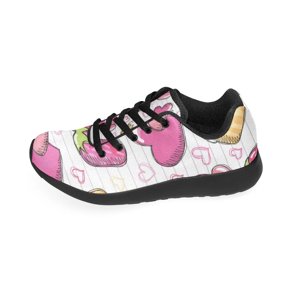 Zenzzle Pink Strawberry cake Women's Running shoes Casual Lightweight Athletic Sneakers US size 6-15