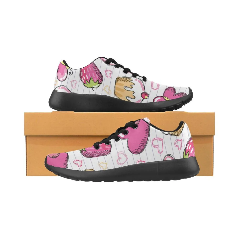 Zenzzle Pink Strawberry cake Women's Running shoes Casual Lightweight Athletic Sneakers US size 6-15
